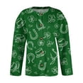 thumbnail image 4 of St. Patrick's Day Cardigan for Women Lucky Irsh Long Sleeve Shamrock Printed Cardigan Knit Open Front St. Patrick's Day Outfits, 4 of 5
