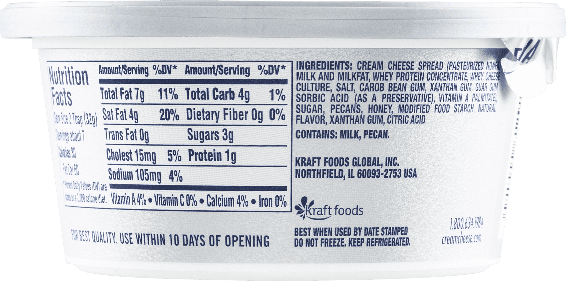 Kraft Philadelphia Honey Nut Cream Cheese Spread, 8 Oz.