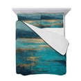 thumbnail image 7 of Teal Golden Oil Painting Twin XL Size Down Alternative Comforter, Lightweight Comforter Quilt Bedding Set with Pillow Shams Modern Art Retro Abstract All Seasons Bed Comforter Duvet Insert 68"x98", 7 of 7