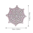 thumbnail image 3 of Home Decorations, Halloween, Decor, Web Shaped Set of 4 Solid Wood Insulated Coasters, Heat Resistant Anti-Skid Table Surface Protectors, Great Addition to Your Fall Halloween, 3 of 7