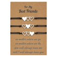 thumbnail image 1 of 3pieces/set Sister Matching Bracelets With Card Promise Distance Bracelets Girls Friendship Birthday Gift Jewelry Bangle, 1 of 5
