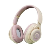 CXALSSY X3 Active Noise Cancelling Headphones, Over-Ear Headphones with Mic for Kids/Adults/Teen/School/TV, Beige
