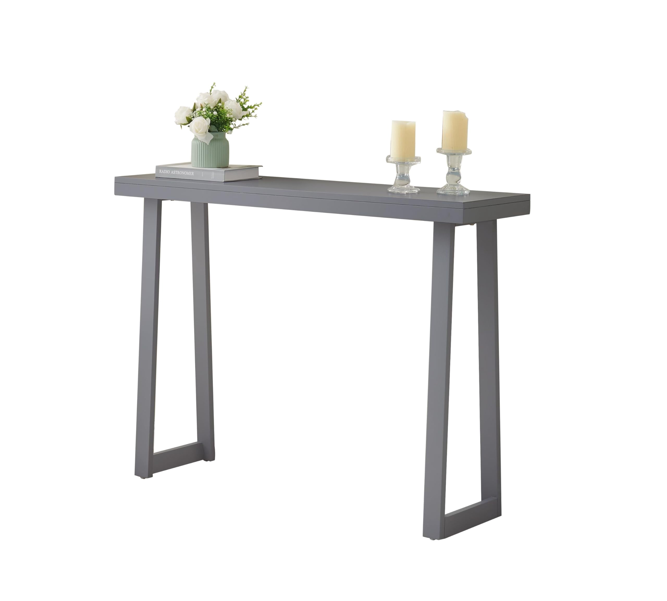 Kings Brand Furniture Claude 36-Inch Console Entryway Table, Narrow Sofa Table for Behind Couch, Hallway, Bedroom, Living Room, Foyer, Grey