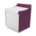 thumbnail image 2 of Retro Washer Cover, Geometric Flower Patterns with Classic Victorian Rococo Baroque Influences, Decorative Accent for Laundromats, 29" x 28" x 40", Indigo and Vermilion, by Ambesonne, 2 of 3