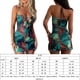 thumbnail image 2 of Mini Vestido Con Tirantes Finos Vestido corto halter con estampado floral Ropa de club de fiesta de corte bajo (Verde M) Ygjytge para Mujer Verde T XL, 2 of 7