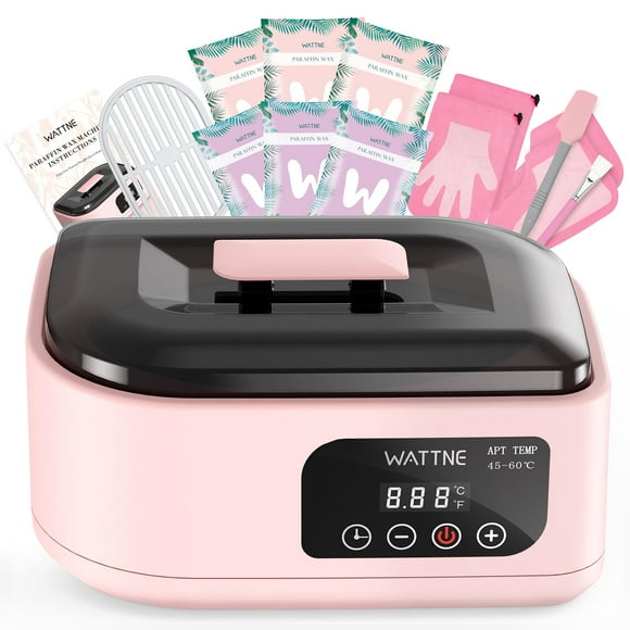 Máquina de cera de parafina Wattne, 3500 ml, temporizador automático, color rosa