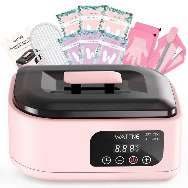 Máquina de cera de parafina Wattne, 3500 ml, temporizador automático, color rosa