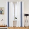 thumbnail image 2 of Abstract Geometric Blue Stripe Kitchen Curtains 84 Inch Length, White Backdrop Grommet Top Bedroom Living Room Curtains, Light Filtering Cafe Curtain Drapes 2 Panels Set 84''x84'', 2 of 9