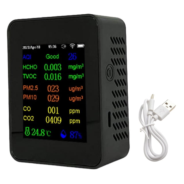 Testeur de Qualité de l'Air WIFI 12 en 1 PM2.5 PM10 HCHO AQI Température Humidité