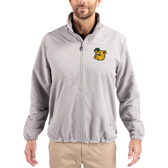 Men's Cutter & Buck Gray Baylor Bears Charter Eco Recycled Full-Zip Jacket