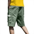 thumbnail image 3 of Mlzmgr Oversized Mens Cargo Shorts with Multi Pockets Twill Baggy Drawstring Shorts Hiking Camping Short Pants, 3 of 7