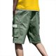 thumbnail image 3 of Pantalones de Hombre Cintura Elástica Verano Suelto Color Sólido Pantalones de Cinco Cuartos Deportes Casuales Pantalones Cortos de Ropa de Trabajo de los Hombres, 3 of 8