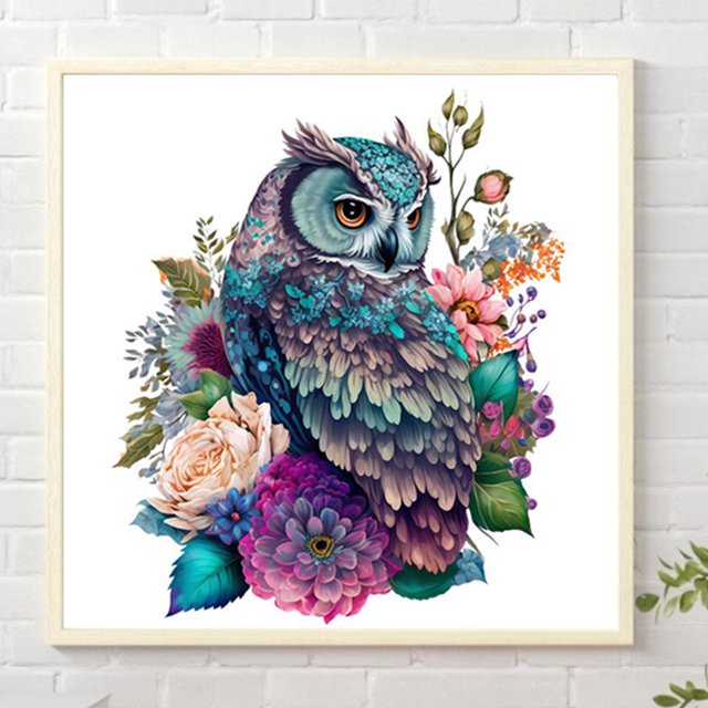 Cuadros Decorativos Kit de pintura por números DIY búho mano aceite arte imagen artesanía hogar pared decoración (H1150) Wdftyju embutido en tela
