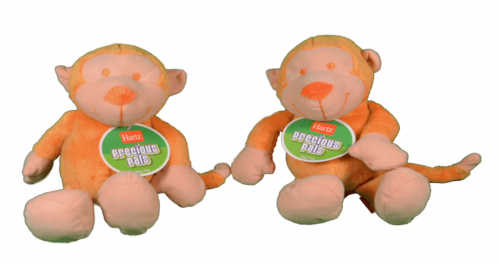 orange monkey dog toy