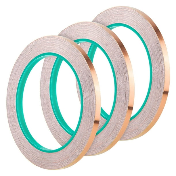 4 Pack Copper Foil Tape with Conductive Adhesive for EMI Shielding, Slug Repellent, Paper Circuits, Electrical Repairs, Grounding(1/4inch)