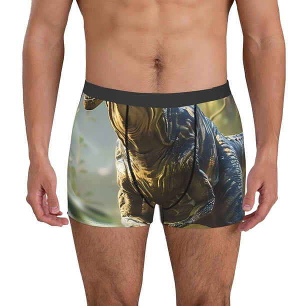Fotbe Ferocious Dinosaur Calzoncillos Tipo Boxer con Bolsa de Soporte Total para Hombre, X-Temp Fresco, Transpirable y de Secado Rápido-XX-Large