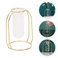 thumbnail image 6 of FUTUREORYY Golden Glass Vase With Metal Frame 1Set For Minimalist Home Decor, 6 of 8