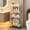 White, variant on Plastic Storage Rack on Wheels with Guardrails - 4 Tier Movable Organizer Cart for Kitchen Bathroom Living Room - Large Capacity Shelving Unit for Books Snacks Toiletries - 38 Inch Tall