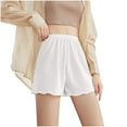 thumbnail image 2 of Rezuofi 1 Pcs Women Satin Shorts Ruffle Panty French Knickers Slip Shorts for Under Dresses Pettipants Half Slip Shorts Split Skirt, 2 of 2