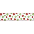 thumbnail image 2 of LaRibbons 2 1/2" Wired Ribbon, Red/Green Polka Dots w Glitter, 10 Yard Roll, 2 of 5