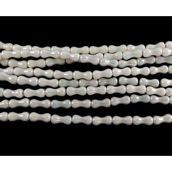 3.5x8mm White Hourglass Crystal Glass Beads Genuine Gemstone Natural Jewelry Making