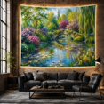 thumbnail image 6 of Floral Garden Impressionist with Around Body Water Stone, Mystical Fantasy for Space Lovers, Galaxy Room Decor, Mother'S Day Gift, Tapestry Wall Hanging for Bedroom and Dorm, 6 of 7