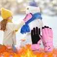 thumbnail image 5 of Kids Ski Gloves with Thick Fleece Lining Warm and Cozy for Age 8-12 Boys Girls Gloves, 5 of 9