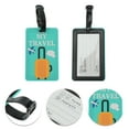 thumbnail image 3 of Unique Bargains 1 Pc Suitcase Airplane Pattern Luggage Tag for Travelling Cyan, 3 of 5
