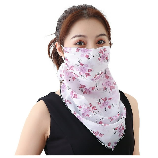 Foulard Imprimée de Protection Solaire pour Femmes Foulard de Cou Anti-Poussière Masques