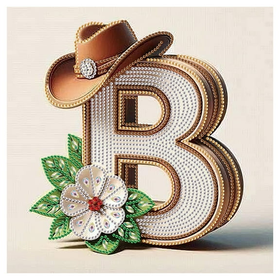 5D DIY Diamond Painting Kit Hat Letter B Special Shape Creative Diamond Craft Suitable for Home and Office Decor, Festive Gifts