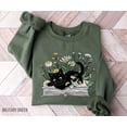 thumbnail image 5 of Halloween Cute Cat Book Sweatshirt, Bookish Sweatshirt, Book Lover Shirt, Gift for Cat Lover, Librarian Gift, Floral Cat Shirt, 5 of 5