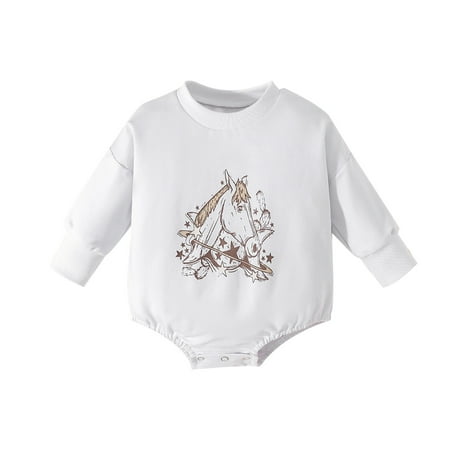 

kpoplk Toddler Outfits For Girls Baby Girl Sweatshirt Romper Tie Dyed Girl Bodysuit Sweater Tops Fall Winter Clothes(White)