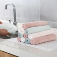 thumbnail image 4 of AMERTEER Scouring Pad Kitchen Coral Fleece Rags Thick Non-Stick Oil Cleaning Cloth Double-Layer Dish Towel Absorbent Hand Towels, 4 of 11