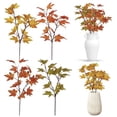 thumbnail image 2 of HESHENG 4PACK Artificial Maple Leaves Branch Fake Fall Leaves Autumn Shrubs Stems Plants Outdoor For Home Kitchen Thanksgiving Decor Yellow, 2 of 6