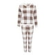 thumbnail image 5 of Conjunto de pijama Largo de franela Gibobby 2 piezas para Mujer Caqui L, 5 of 5