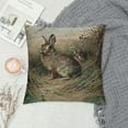 thumbnail image 2 of JEUXUS AnyDesign Easter Set Vintage Rabbit Bunny Flower Retro Spring Plush Pillowcase White, 2 of 5