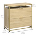 thumbnail image 3 of Vinsetto 2 Drawer File Cabinet with Hanging Bars for Letter Size, Natural, 3 of 10
