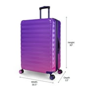 iFLY Fibertech 28 Large Checked Suitcase – Hardside Expandable Spinner Luggage for Travel, Midnight Berry
