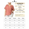 thumbnail image 7 of Agnes Orinda Women's Plus Size Dressy Button Down Ruched V Neck Office Shirt 1X Pink, 7 of 7