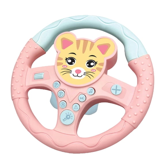 Milaget Cars Simulation Driving Steering Wheel with Sound and Light Interactive Baby Toy Kitty