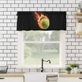 thumbnail image 4 of Tennis Kitchen Valances for Windows 42x12 Inch Kitchen Curtains Valances Rod Pocket Modern Sport Glowing Ball Black Background Bathroom Window Valances for Window Treatment Decor, 4 of 6