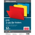 thumbnail image 2 of Office Depot® Brand Poly File Folders, Letter Size, 1/3 Cut, Assorted Colors, Pack Of 12, 2 of 4