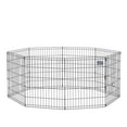 thumbnail image 6 of MidWest Home for Pets Metal Exercise Dog Playpen Without Door, 8 Panels, 4 Ground Stakes, Foldable and Portable Pet Playpen, 30 Inch High, Black, 6 of 7