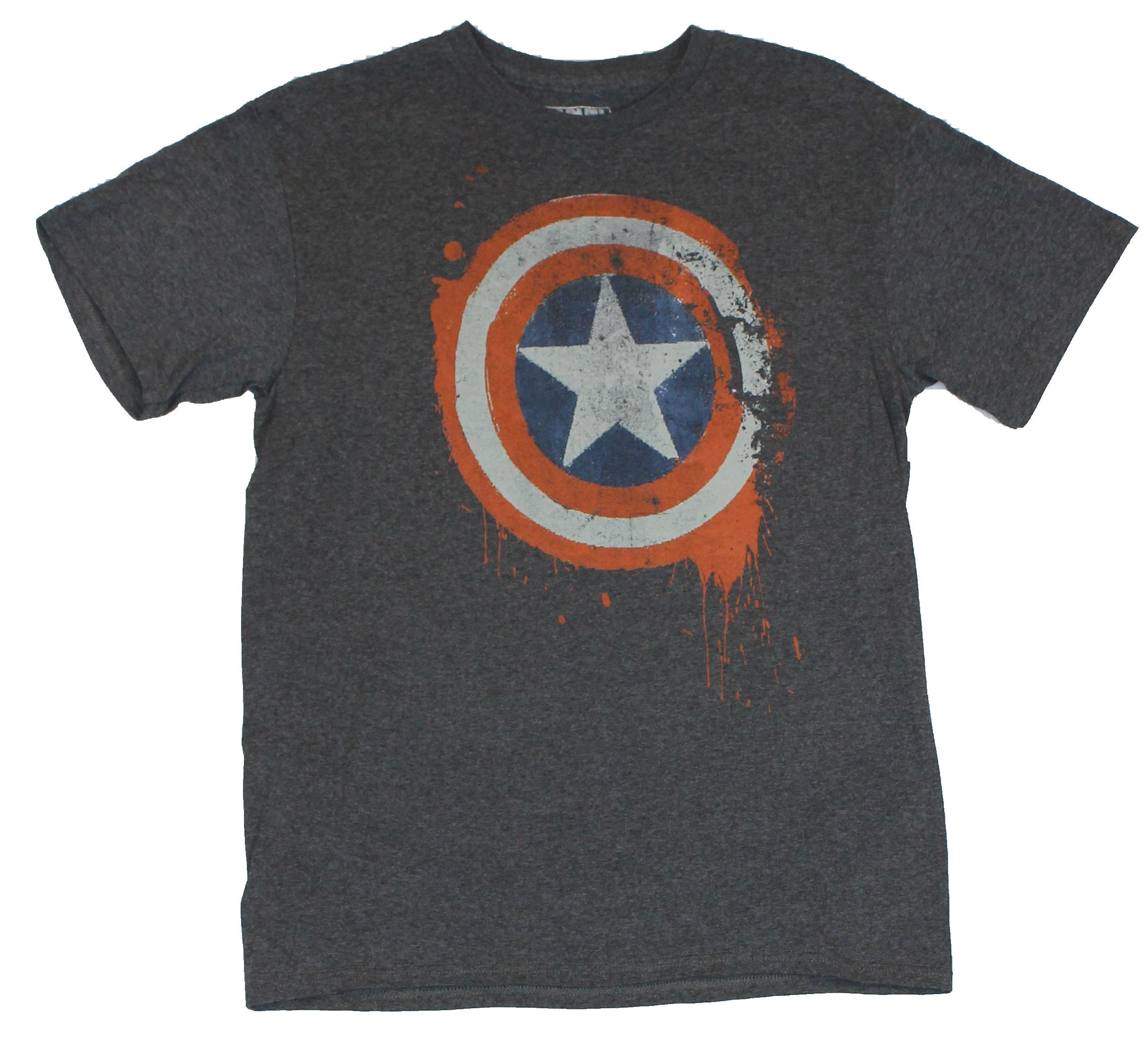 5XL Licensed Marvel Comics Captain America Distressed Shield Men/'s T-Shirt S