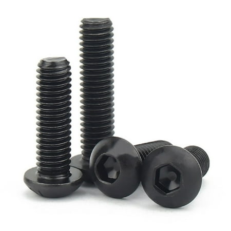 

100 PCS Carbon Steel Inner Hexagonal Round Head Screw M1.6x6mm Head thickness: 1.4mm.