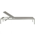 thumbnail image 3 of Modway Shore Chaise Longue de Patio Extérieure en Tissu et Aluminium, Argent/gris, 3 of 4