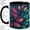 Black, variant on Stained Glass Style Leaf Accent Mug, 11oz Ceramic Coffee Cup