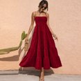 thumbnail image 6 of CIENVNSTG Women's Spaghetti Strap Maxi Dress Summer Sleeveless Dress Casual Boho Tube Top Backless Flowy Long Dresses Wine M, 6 of 6