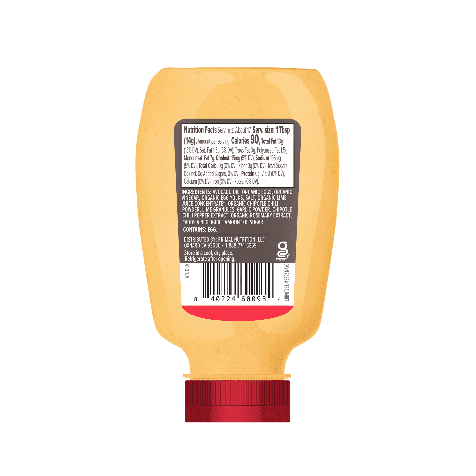 Primal Kitchen Chipotle Lime Mayo 8.5 fl oz Squeeze Mayo