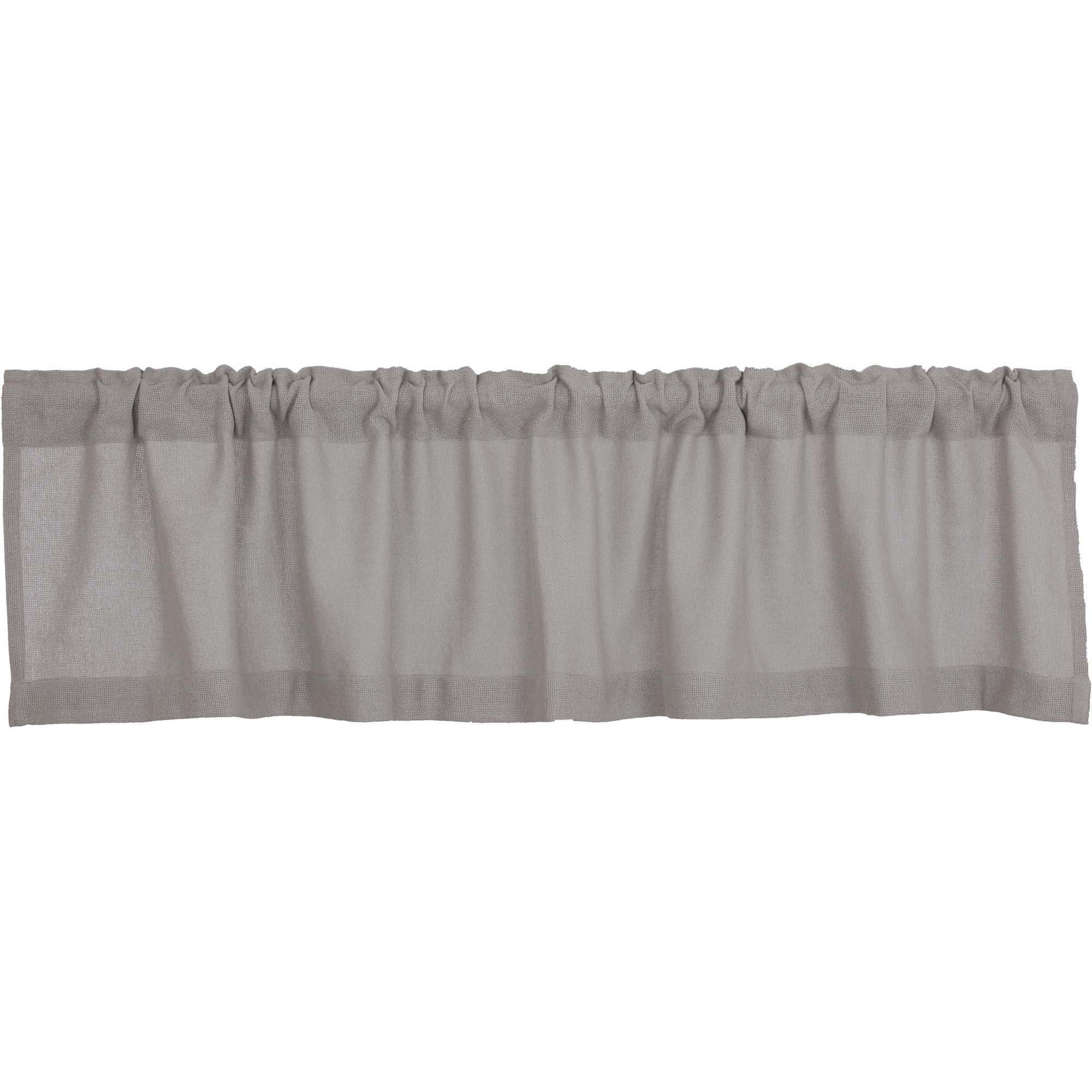 VHC Brands Burlap Dove Grey Farmhouse Curtains Valance 16x72